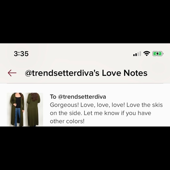 OLIVE DUSTER/ CARDIGAN - Picture 7 of 7